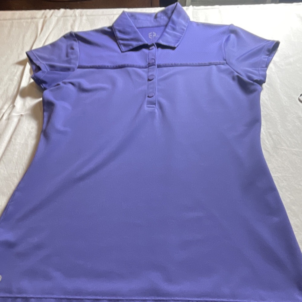 EP Sport Women's Purple Golf Polo Shirt S Short Sleeve Collared Mesh Polyester